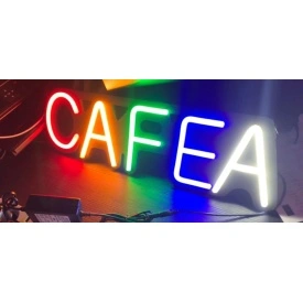 Semn luminos LED tip neon lights = CAFEA = 50 x 20 cm - Img 2