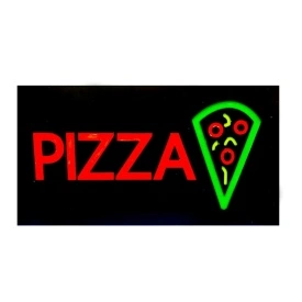 Semn luminos panou LED = PIZZA =, Firma luminoasa reclama geam 45 X 25 CM - Img 2