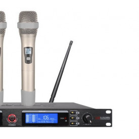 Set 2 Microfoane Wireless UHF, Display LCD, Profesional, Karaoke, ST-860D - Img 2