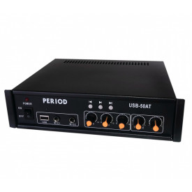 Statie audio, Amplificator boxe de linie 50W RMS 4-16Ω 70-120V, USB, Radio FM - Img 3