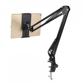 Stativ brat extensibil 70 CM tableta/telefon/smartphone, Menghina, Suport suspensie flexibil articulat pivotant pliabil birou/masa/blat, Reglabil - Img 1