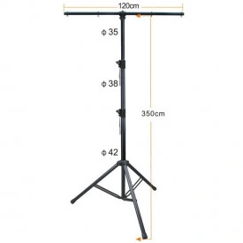 Stativ "T" Proiectoare scena club DJ - Suport Trepied Lumini Reglabil 125-300 cm, 80 KG