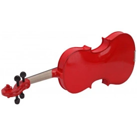Vioara acustica cu 4 corzi metalice rosie pentru incepatori 6-12 ani, exersat invatat incepator - Img 3