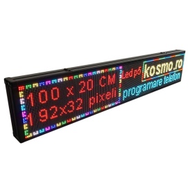 100x20 CM P5 Firma luminoasa programabila LED, Afisaj dinamic magazin 192x32 pixeli - Img 1