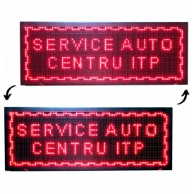 100x40 CM (F+V) Reclama firma luminoasa exterior dublu afisaj, Programabila APP (96x32 pixeli LED P10) - Img 2