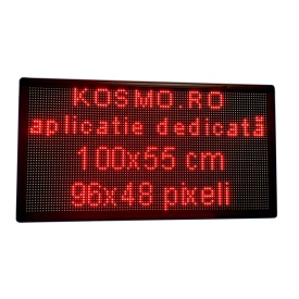 100x55 CM Firma casetata luminoasa pentru exterior, Reclama programabila (96x48 pixeli P10 LED) Rosu / Alb - Img 2