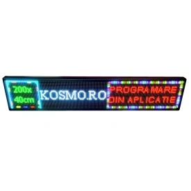 200x40 CM Firma luminoasa LED P10 RGB + Senzor temperatura , Caseta reclama luminoasa de exterior (192x32 pixeli)