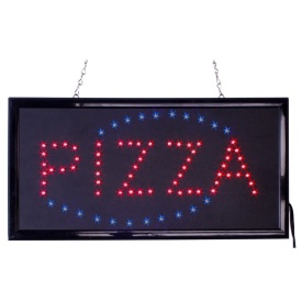 50x25CM Semn luminos PIZZA, Pentru geam restaurant locatie pizzerie, LED, 220V