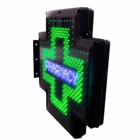 50x50 CM Firma LED Dinamica Farmacie (Pharmacy) Fata-verso Exterior, Jocuri lumini cruce, Telecomanda