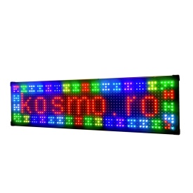 67x20 CM Firma Luminoasa multicolora LED P10, Reclama programabila (64x16 pixeli LED p10 RGB FullColor) - Img 1