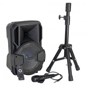 Boxa portabila 38x25x21cm + Stativ + Microfon, Bluetooth AUX USB Telecomanda