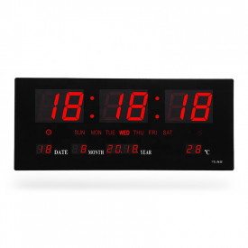 Ceas electronic digital perete 36x15CM cu afisaj LED ora/minut/secunda, data, temperatura, cronometru, secundar, 3615 - Img 2