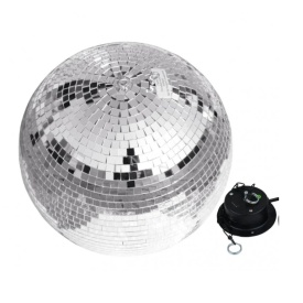 Glob disco oglinzi cu motor, Rotativ, Diametru 20 / 30 / 40 cm, Silver mirror disco ball, club dans pub petrecere eveniment - Img 1