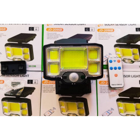Lampa 96xLED cu sensor miscare si panou solar, Telecomanda, Acumulator - Img 3