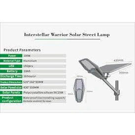 Lampa stradala cu senzor lumina 200W/300W/400W, Cu panou fotovoltaic, brat stalp, telecomanda - Img 2