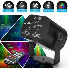 Laser scena Rosu / Verde, Bec LED RGB, Proiector Portabil - Alimentare USB - Img 3