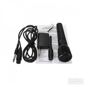 Microfon 2 in 1 (Pe fir/Wireless) WG-308E, Cu baterii, Comutator On-Off - Img 2