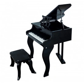 Mini Pian pentru copii, 30 Clape (tip xilofon), Lemn mesteacan MDF+ABS, Scaun inclus, Negru, Pianina Clapa Grand Piano - Img 3