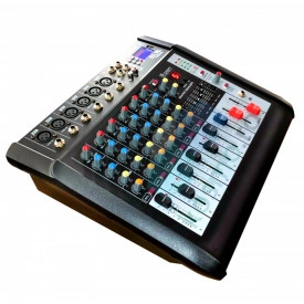 Mixer audio amplificat 6 canale 2x300W, Bluetooth USB, Consola DJ Club Scena Sala Evenimente, USB, Display