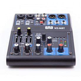 Mixer audio pasiv 4 canale, Mini consola DJ Bluetooth portabila, Egalizator, Display, Conexiune la PC - USB 2.0, 99 efecte digitale - Img 5