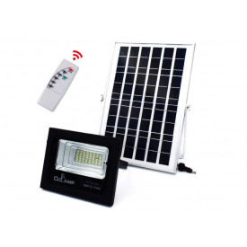 Proiector lumina 50W LED 6500k + Panou fotovoltaic 12W, Telecomanda, Acumulator integrat