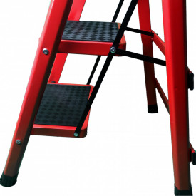 Scara metalica usoara pliabila, 5 trepte late, Platforma 30x20cm, 120cm de la sol, max 90kg, Usor de depozitat si transportat - Img 5
