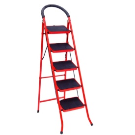 Scara otel 5 trepte pliabila, Treapta platforma 35x25cm, max. 125 kg, Ladder 5 step steel - Img 2