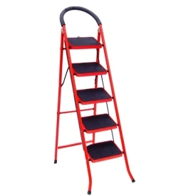 Scara otel 5 trepte pliabila, Treapta platforma 35x25cm, max. 125 kg, Ladder 5 step steel - Img 2