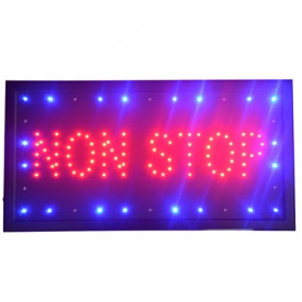 Semn luminos LED cu =NON-STOP= Reclama firma luminoasa geam vitrina magazin