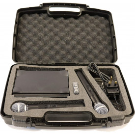Set 2 Microfoane wireless SM58, Receiver UHF + Geanta, Microfon vocal fara fir, Buton On/Off, Mute - Img 3