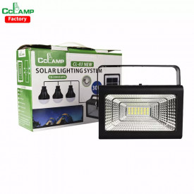 Sistem CL-03 CCLAMP cu panou solar, 3 x Bec LED, Lanterna 30W, Baterie 5000mAh - Img 3