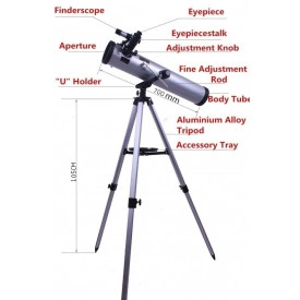 Telescop 70076 astronomic cu zoom 28X - 350X, Distanta focala 700mm, Diafragma 76mm - Img 2