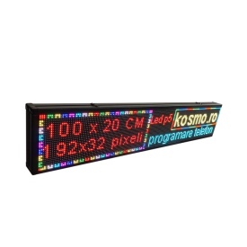 100x20 CM P5 Firma luminoasa programabila LED, Afisaj dinamic magazin 192x32 pixeli - Img 3
