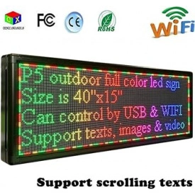 100x40 CM LED P5 Afisaj programabil dinamic video/logo/emoji, Reclama firma luminoasa exterior (192x64 pixeli) - Img 3