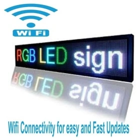 167x40 CM (160x32 pixeli LED P10 RGB FullColor), Caseta Luminoasa LED, Reclama firma multicolora, WI-FI - Img 3