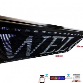 300x55 CM (288x48 pixeli LED p10), Reclama programabila firma luminoasa casetata - Img 1