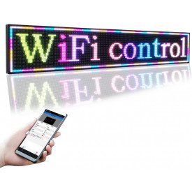400x40 CM (384x32 pixeli LED p10 RGB FullColor), Display reclama LED Full Color, Afisaj firma luminoasa, Wireless, IP65 - Img 3