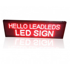 70X70CM (64x64 pixeli LED P10), Firma luminoasa LED Rosu / Alb, Text direct de pe telefon (wi-fi wireless)
