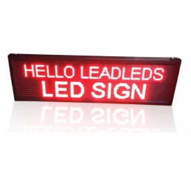 70X70CM (64x64 pixeli LED P10), Firma luminoasa LED Rosu / Alb, Text direct de pe telefon (wi-fi wireless)