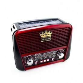 Aparat radio retro, Incarcare solara sau 220V, Bluetooth, Portabil (acumulator 1A 6V) difuzor 6W, 1A, Lanterna, RX-455 - Img 6