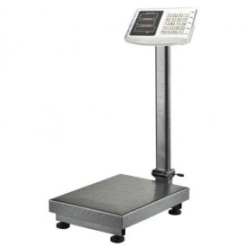 Cantar electronic marfa 50g - 350 KG Taste inox (butoane metal), Platforma platan 50x40 CM, Brat pliabil, Structura otel, Acumulator