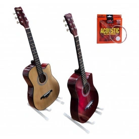 Chitara acustica grena 4/4 38" + 6 corzi metalice rezerva + Pana 0.71mm, Exersat Invatat Incepator - Img 5