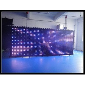 Cortina digitala LED RGB DJ Booth 6x2 m 1600 becuri P90, Modul comanda cu intrare DMX, Efecte evenimente scena club 600x200 cm - Img 3