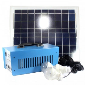 Kit Acumulator solar 12V 12A GD-8018 Baterie cu priza 220V + Panou 18V 20W + 3 Becuri LED - Img 5