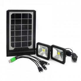 Kit PowerBank cu Panou solar CCLAMP CL08 + 2 Proiectoare LED, Port USB incarcare - Img 4