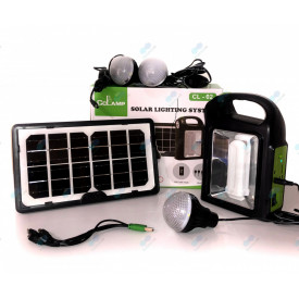 Kit solar CL-02, Lanterna dubla si 3 becuri LED, Powerbank, Panou fotovoltaic 4W - Img 1