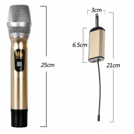 Microfon UHF Wirelesss cu Display WG-100, Receiver jack 6.3mm - Img 5