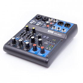 Mixer audio pasiv 4 canale, Mini consola DJ Bluetooth portabila, Egalizator, Display, Conexiune la PC - USB 2.0, 99 efecte digitale