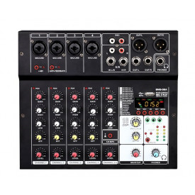 Mixer neamplificat 6 canale, USB Bluetooth, 48V Phantom Power, 24 efecte - Img 2