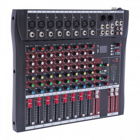 Mixer profesional pasiv audio 8 canale neamplificat, Consola DJ Club Bluetooth USB, Phantom 48V